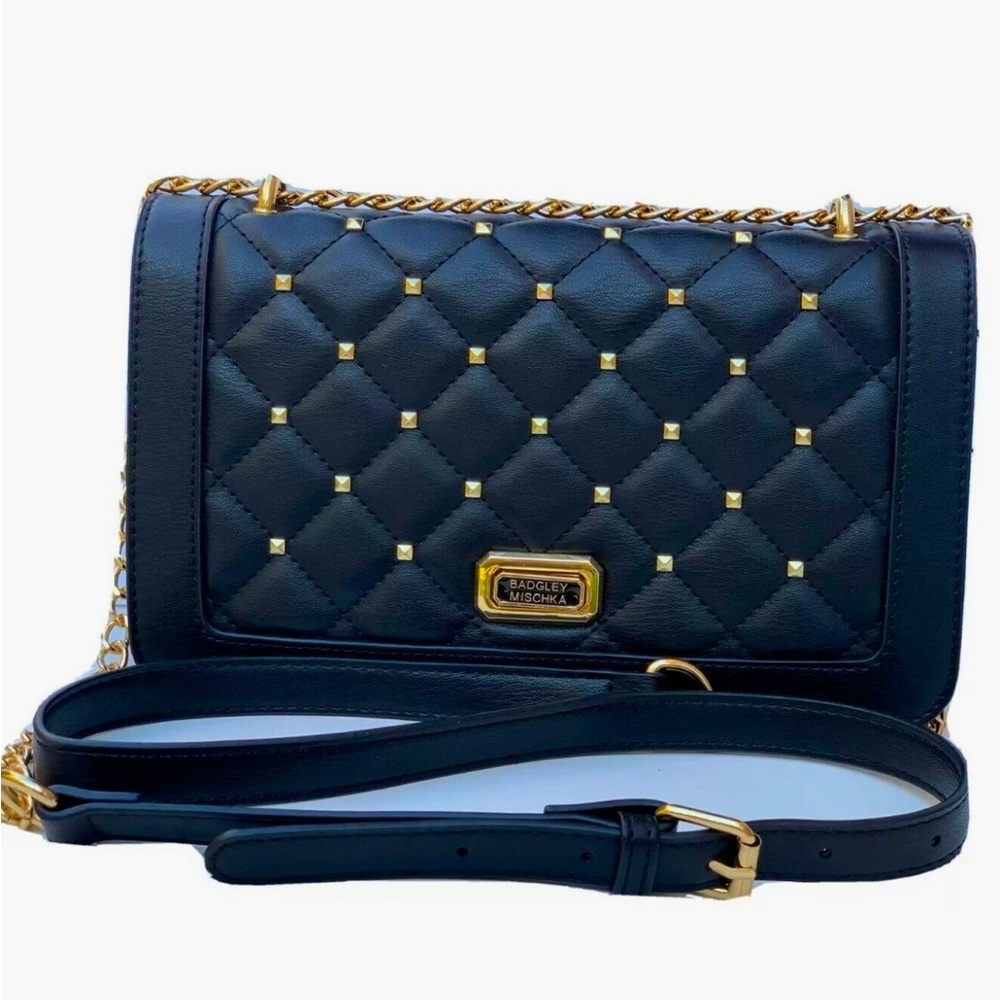 NEW Badgley Mischka luxury classic box studded beaded accent crossbody shoulder